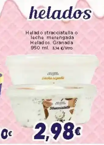 Supermercados Piedra Helado stracciatella o leche merengada Helados oferta
