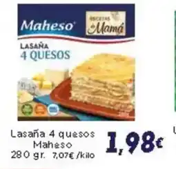 Supermercados Piedra MAHESO Lasaña 4 quesos oferta