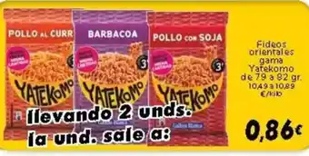 Supermercados Piedra YATEKOMO Fideos orientales gama oferta