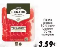 Supermercados Piedra LEGADO Paleta ibérica 50% cebo oferta