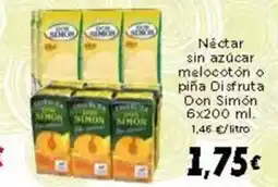 Supermercados Piedra DON SIMON Néctar sin azúcar melocotón o piña Disfruta oferta