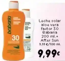 Supermercados Piedra BABARIA Leche solar aloe vera factor 30 oferta