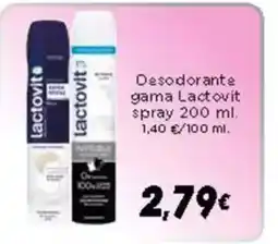 Supermercados Piedra LACTOVIT Desodorante gama oferta