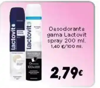 Supermercados Piedra LACTOVIT Desodorante gama oferta