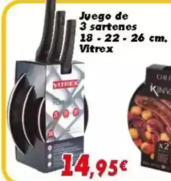 Supermercados Piedra Juego de 3 sartenes oferta