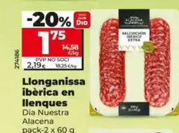 Dia Llonganissa ibèrica en llenques oferta