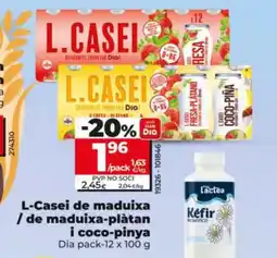 Dia L-CASEI de maduixa / de maduixa-plàtan i coco-pinya oferta