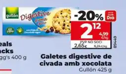 Dia Galetes digestive de civada amb xocolata oferta