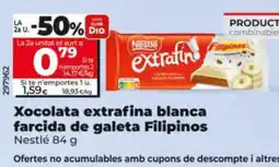 Dia Xocolata extrafina blanca farcida de galeta Filipinos oferta