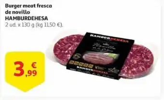 Alcampo HAMBURDERESA Burger meat fresca de novillo oferta