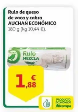 Alcampo AUCHAN ECONÓMICO Rulo de queso de vaca y cabra oferta