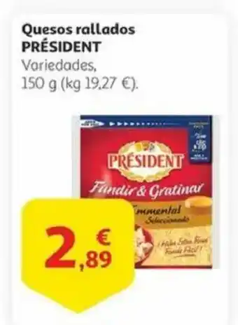 Alcampo PRÉSIDENT Quesos rallados oferta