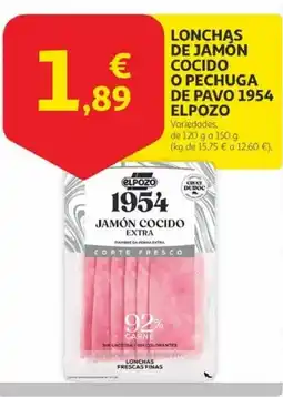 Alcampo ELPOZO Lonchas de jamón cocido o pechuga de pavo oferta