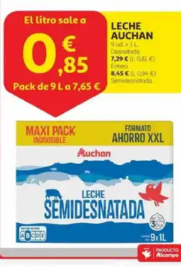 Alcampo AUCHAN Leche oferta