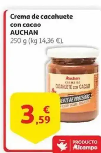 Alcampo AUCHAN Crema de cacahuete con cacao oferta