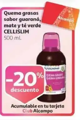 Alcampo CELLISLIM Quema grasas sabor guaraná, mate y té verde oferta