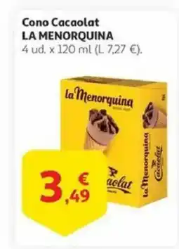 Alcampo LA MENORQUINA Cono Cacaolat oferta