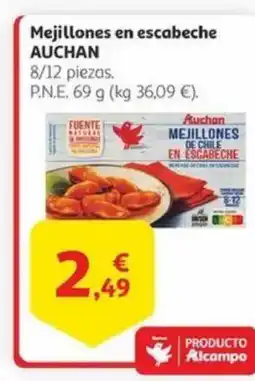 Alcampo AUCHAN Mejillones en escabeche oferta