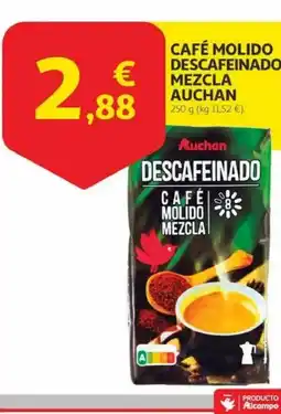 Alcampo Café molido descafeinado mezcla auchan oferta