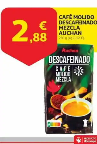 Alcampo Café molido descafeinado mezcla auchan oferta