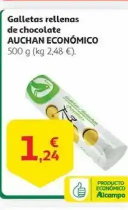 Alcampo AUCHAN ECONÓMICO Galletas rellenas de chocolate oferta