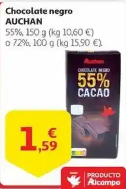Alcampo AUCHAN Chocolate negro oferta
