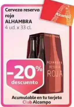 Alcampo ALHAMBRA Cerveza reserva roja oferta