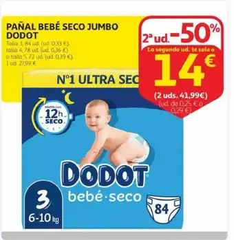 Alcampo DODOT Pañal bebé seco jumbo oferta