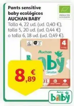 Alcampo AUCHAN BABY Pants sensitive baby ecológicos oferta