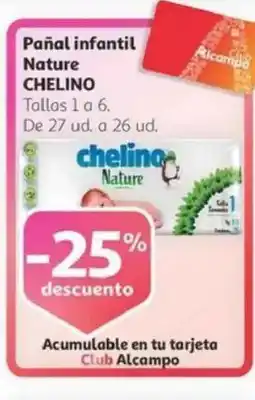 Alcampo CHELINO Pañal infantil Nature oferta