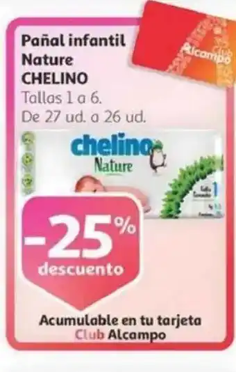 Alcampo CHELINO Pañal infantil Nature oferta