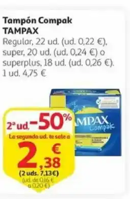 Alcampo TAMPAX Tampón Compak oferta