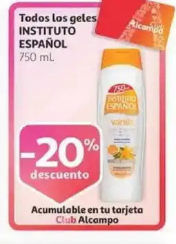 Alcampo INSTITUTO ESPAÑOL Todos los geles oferta