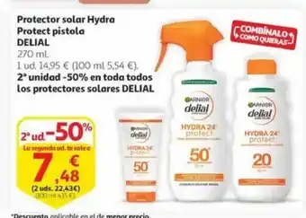 Alcampo DELIAL Protector solar Hydra Protect pistola oferta