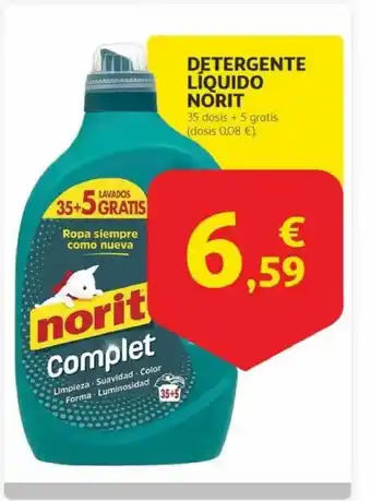 Alcampo NORIT Detergente liquido oferta