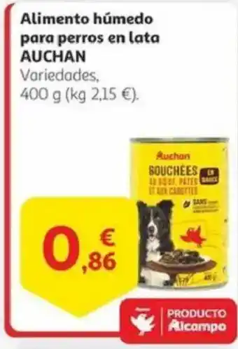 Alcampo AUCHAN Alimento húmedo para perros en lata oferta