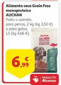 Alcampo AUCHAN Alimento seco Grain Free monoproteico oferta
