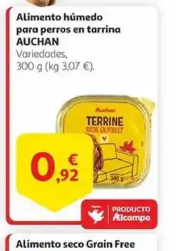 Alcampo AUCHAN Alimento húmedo para perros en tarrina oferta