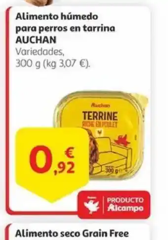 Alcampo AUCHAN Alimento húmedo para perros en tarrina oferta
