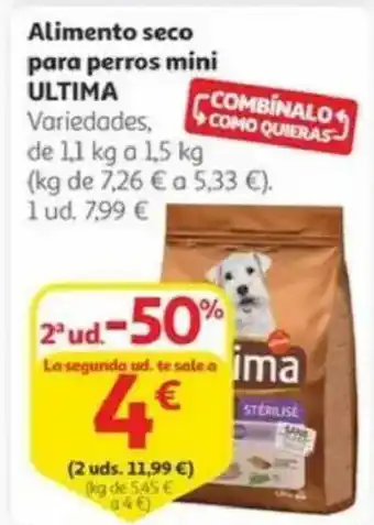 Alcampo ULTIMA Alimento seco para perros mini oferta