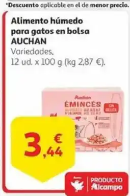 Alcampo AUCHAN Alimento húmedo para gatos en bolsa oferta