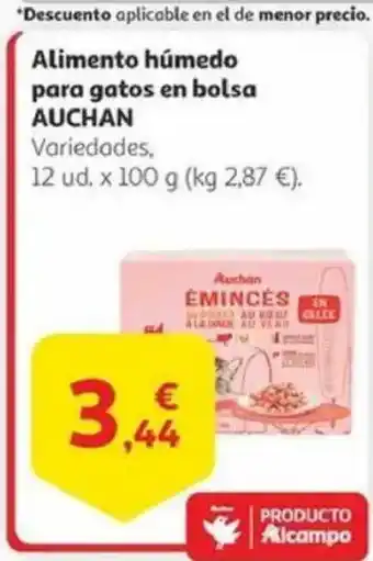 Alcampo AUCHAN Alimento húmedo para gatos en bolsa oferta
