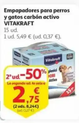 Alcampo VITAKRAFT Empapadores para perros y gatos carbón activo oferta