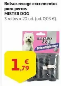 Alcampo MISTER DOG Bolsas recoge excrementos para perros oferta