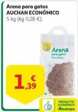 Alcampo AUCHAN ECONÓMICO Arena para gatos oferta