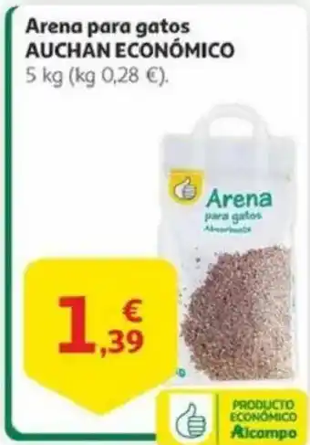Alcampo AUCHAN ECONÓMICO Arena para gatos oferta