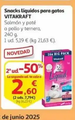 Alcampo VITAKRAFT Snacks líquidos para gatos oferta