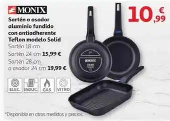Alcampo MONIX Sartén o asador aluminio fundido con antiadherente oferta