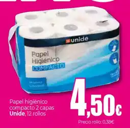 UNIDE Alimentación UNIDE Papel higiénico compacto 2 capas oferta