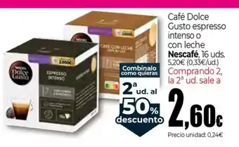 UNIDE Alimentación NESCAFE Café Dolce Gusto espresso intenso o con leche oferta